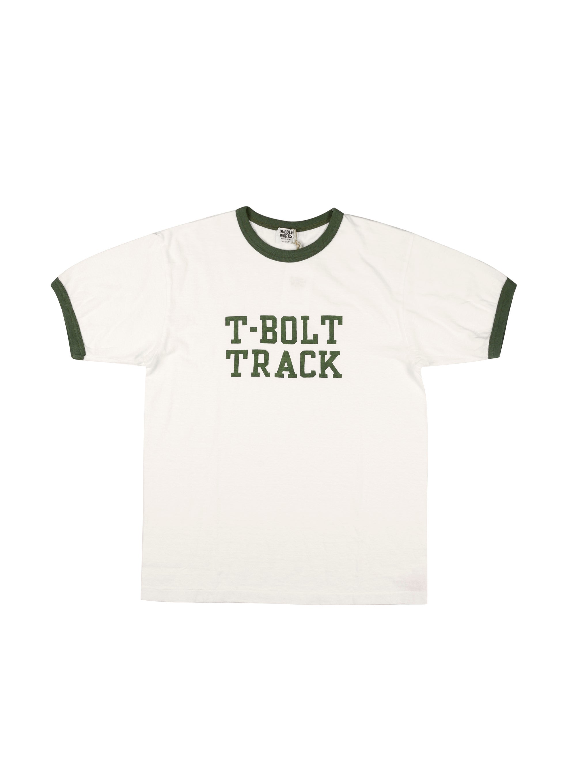 34006-01 Ringer Tee "T-BOLT TRACK" - OFF WHITE X GREEN