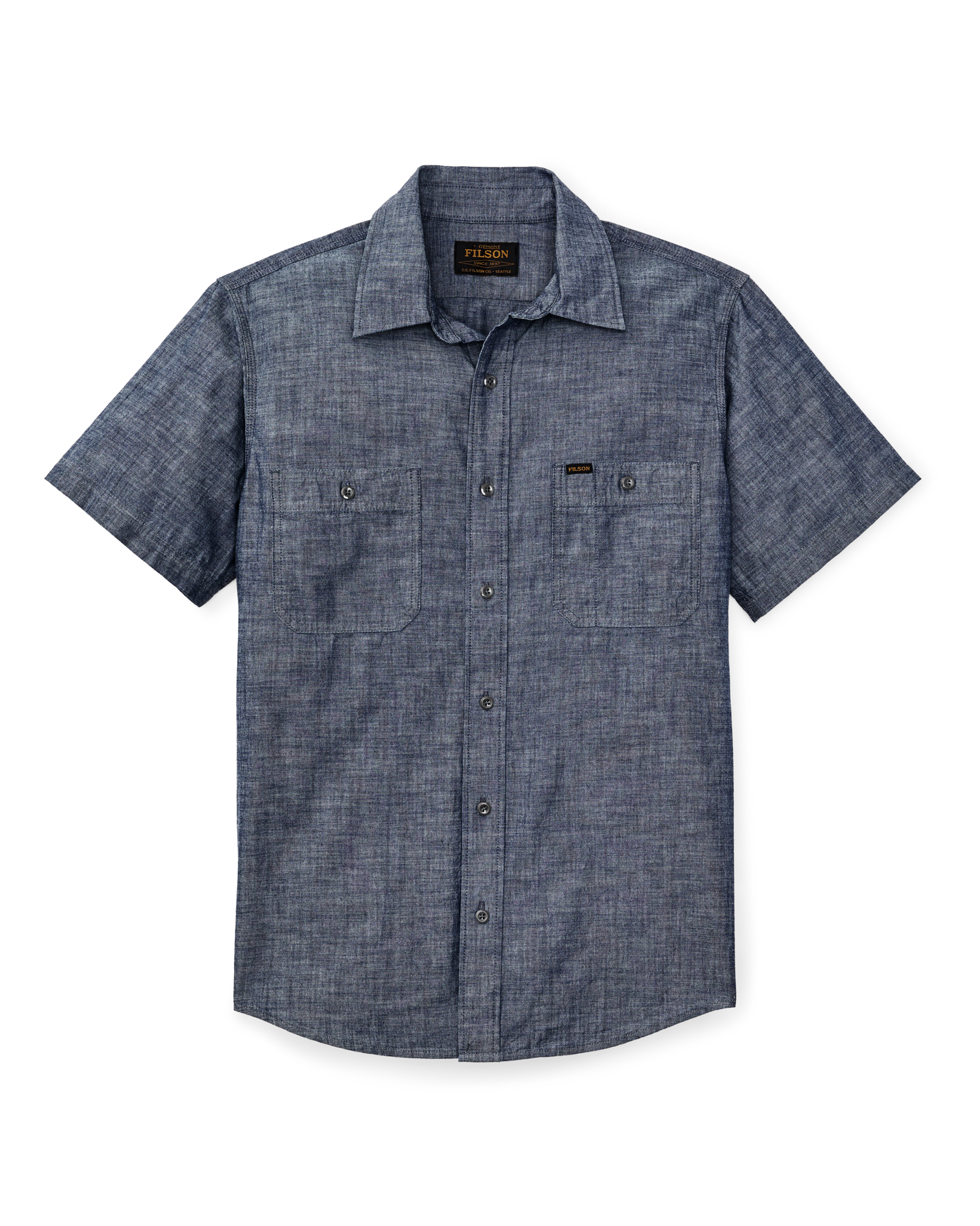 SHORT SLEEVE CHAMBRAY SHIRT - VINTAGE FADE