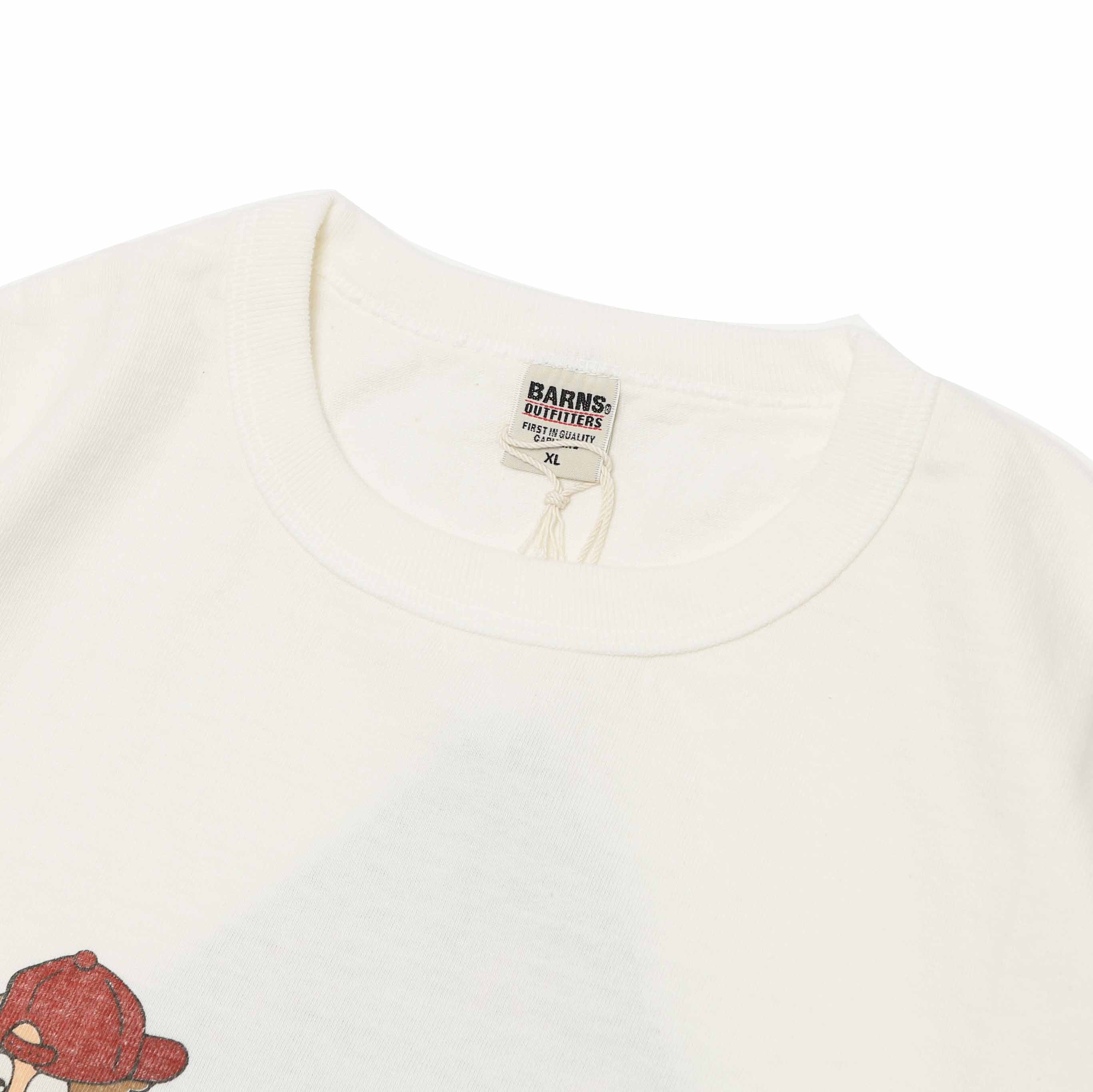 BR-26003 "TSURIAMI" CREW NECK S/S PRINT T-SHIRT (SPUNKY) - WHITE
