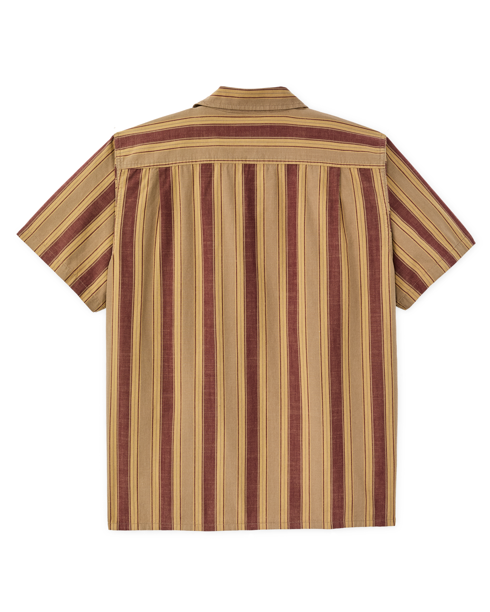 CHAMBRAY CAMP SHIRT - BRICK/TAN