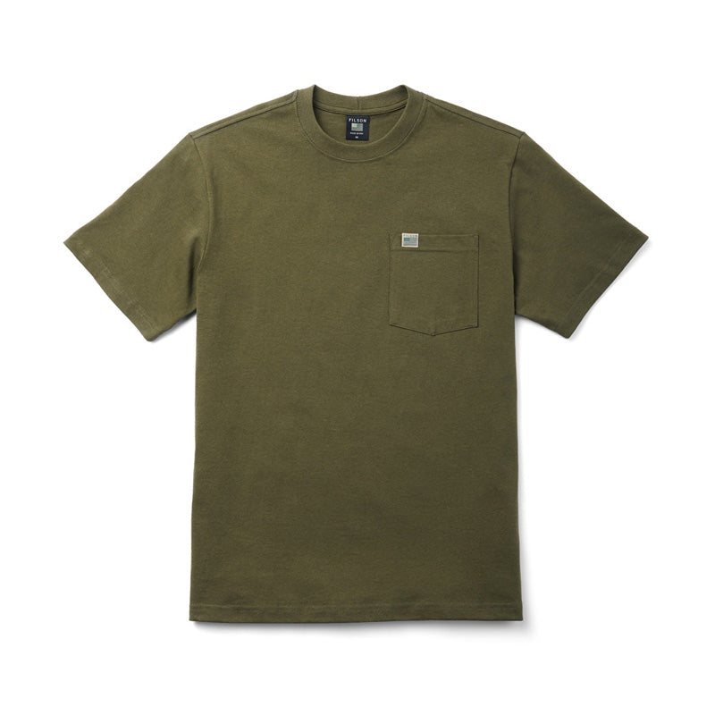 PIONEER SOLID ONE POCKET TEE S/S - DARKOLIVE