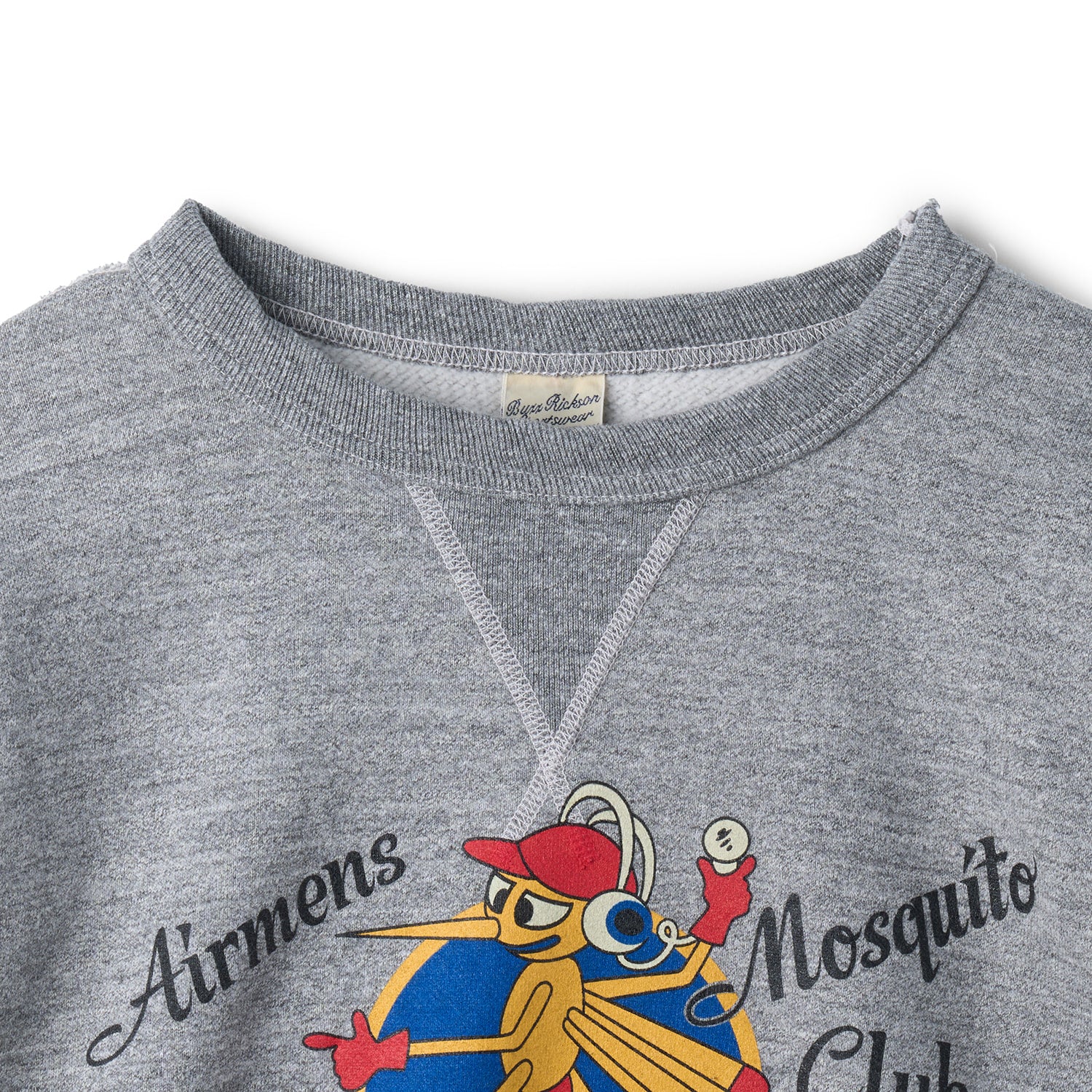 BR69632 SET-IN CREW NECK SWEAT SHIRT AIRMENS MOSQUITO CLUB - H.GRAY
