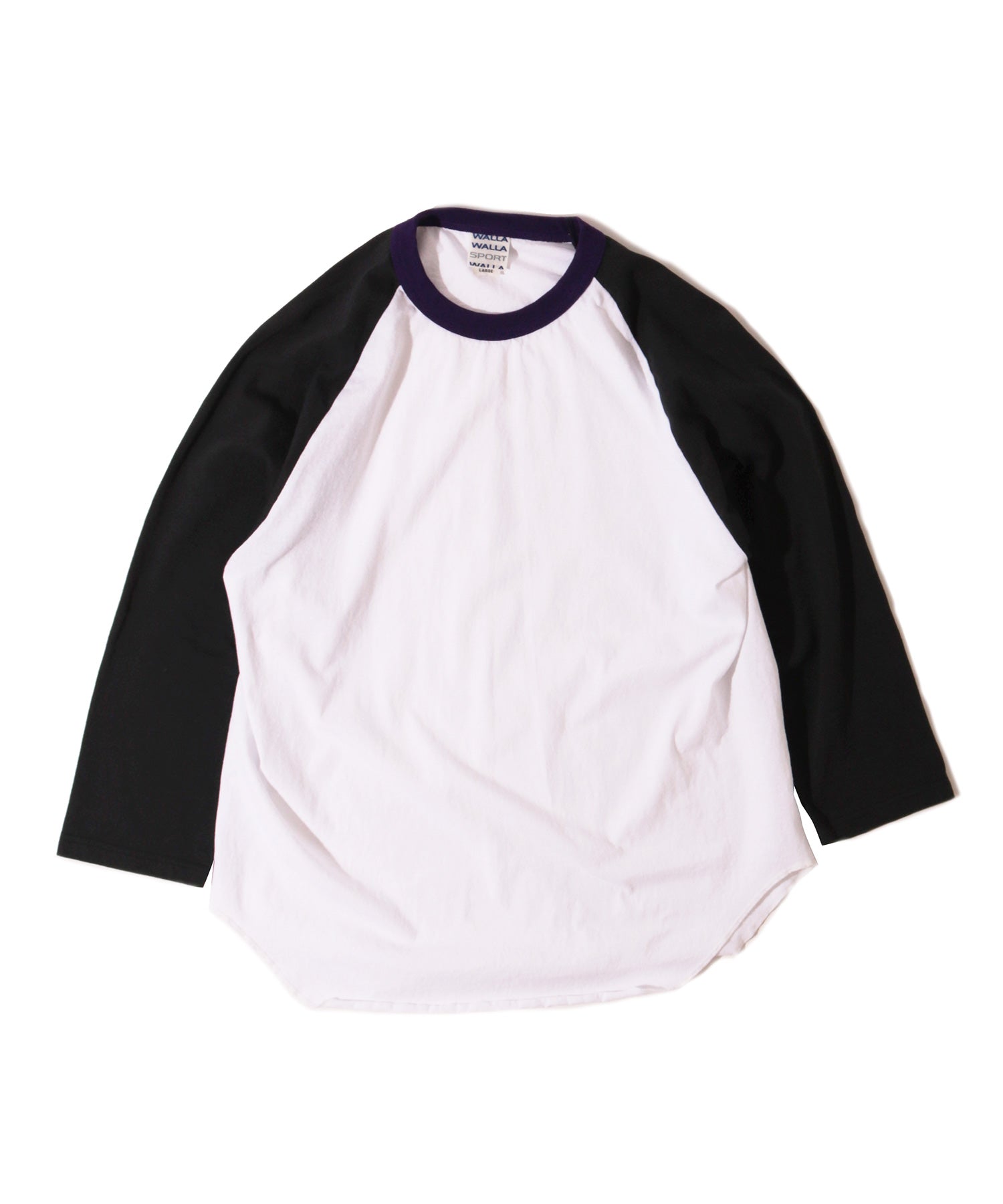 3/4 BASEBALL TEE 3-TONE - CARBON/PURPLE