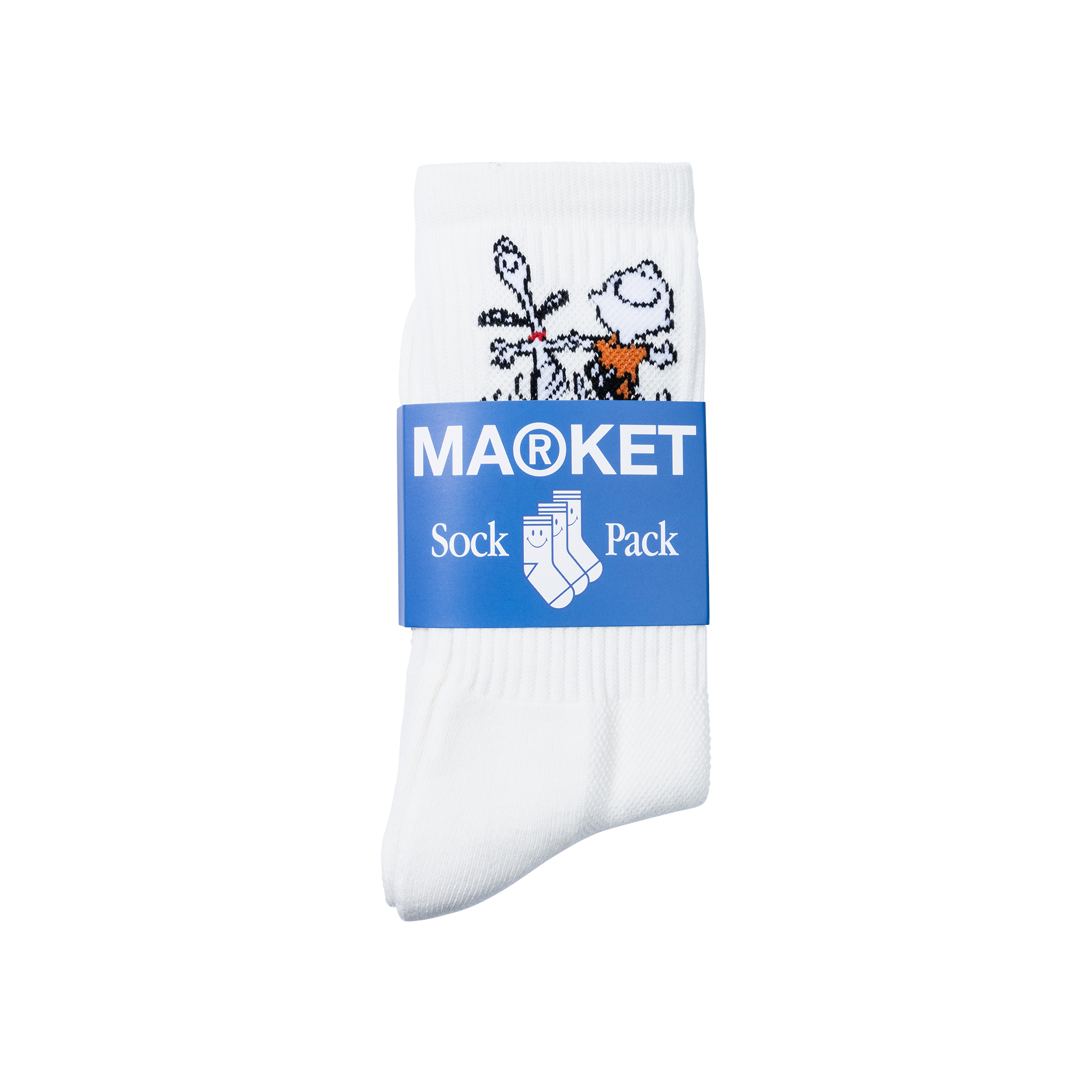 PEANUTS SNOOPY CHARLIE DANCE SOCKS - ECRU