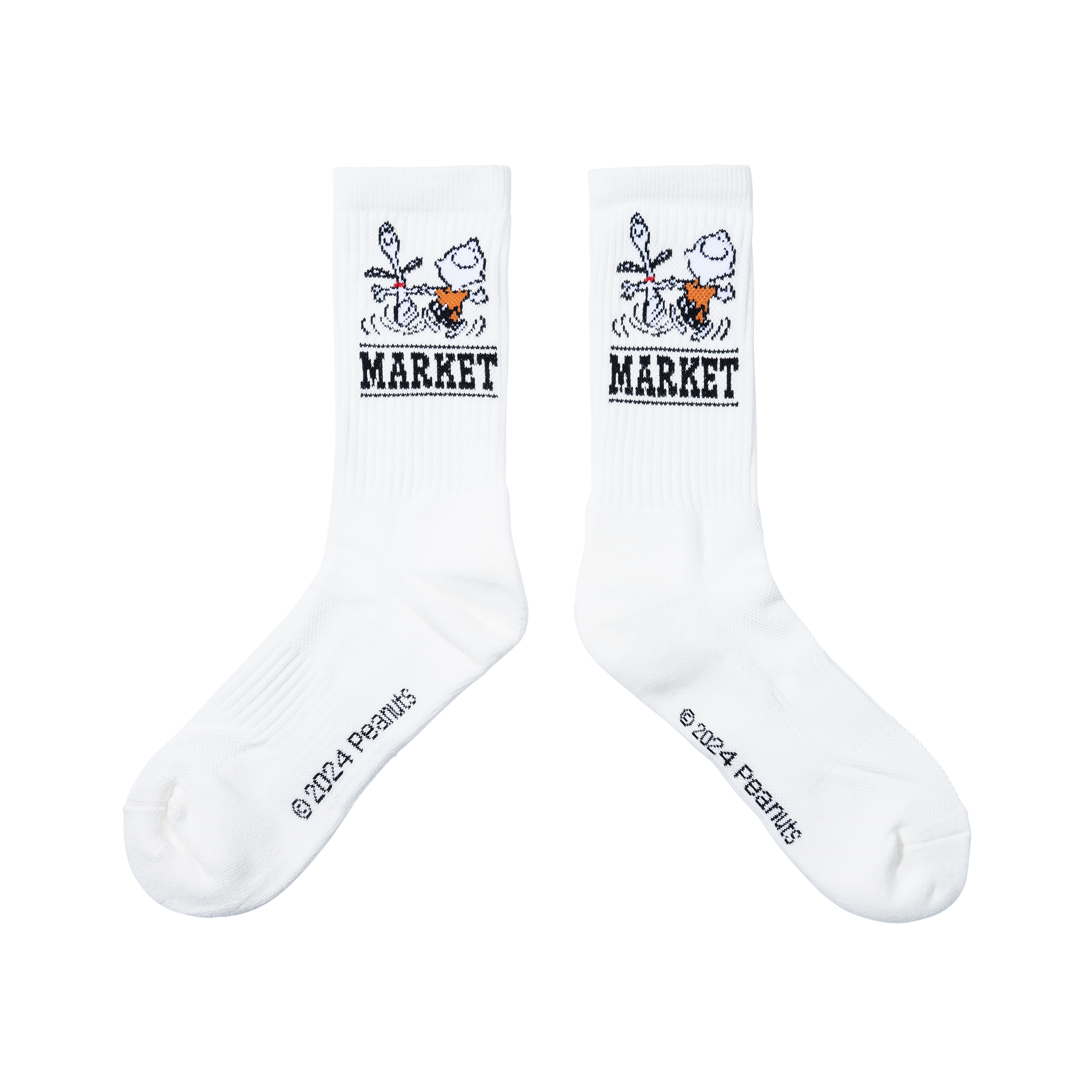 PEANUTS SNOOPY CHARLIE DANCE SOCKS - ECRU