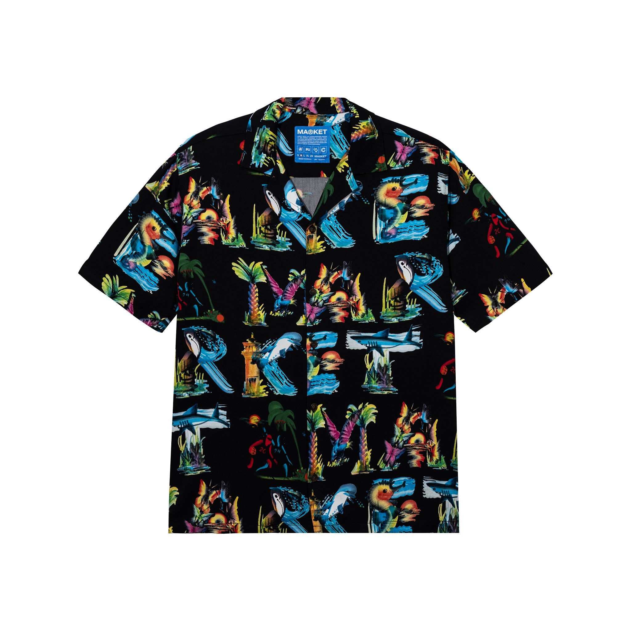 ISLAND LIFE CAMP SHIRT - BLACK