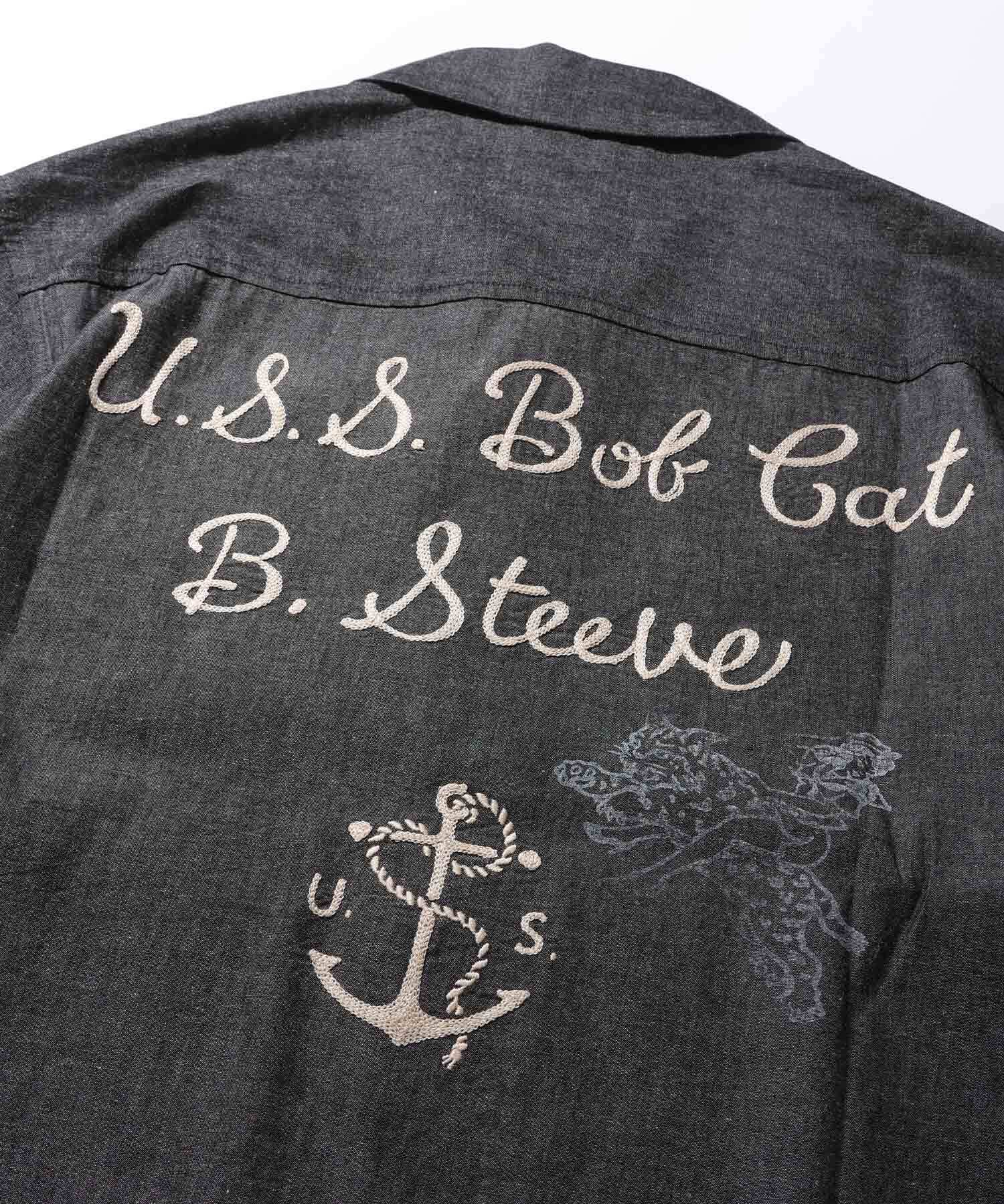 GS2549918 SHAMBRAY USS MARINE SHIRTS - BLACK