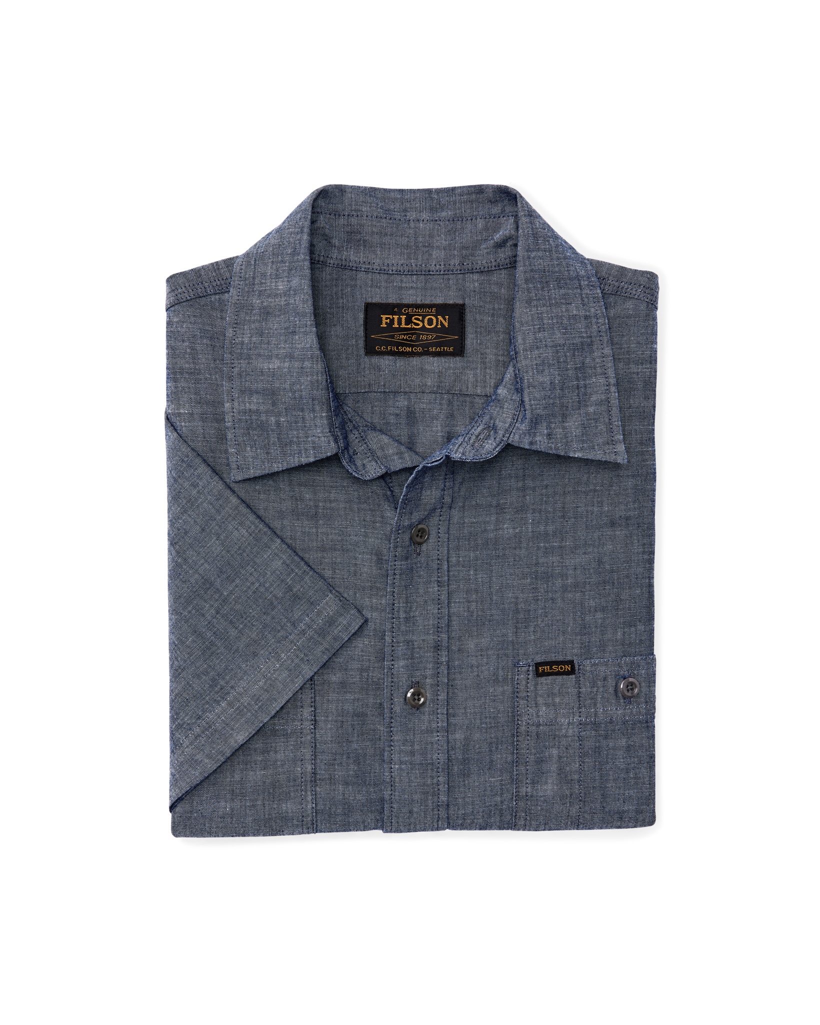 SHORT SLEEVE CHAMBRAY SHIRT - VINTAGE FADE