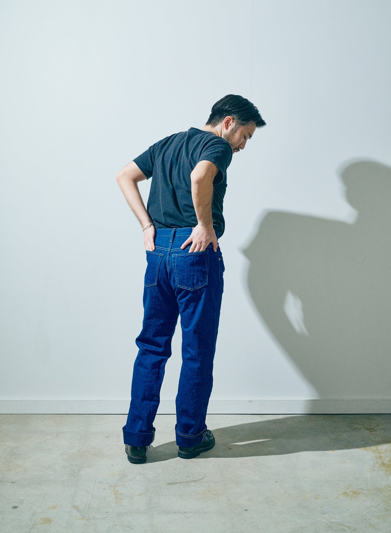 S6100XX15oz-SH Seigaiha Slim Straight Zipper model - INDIGO