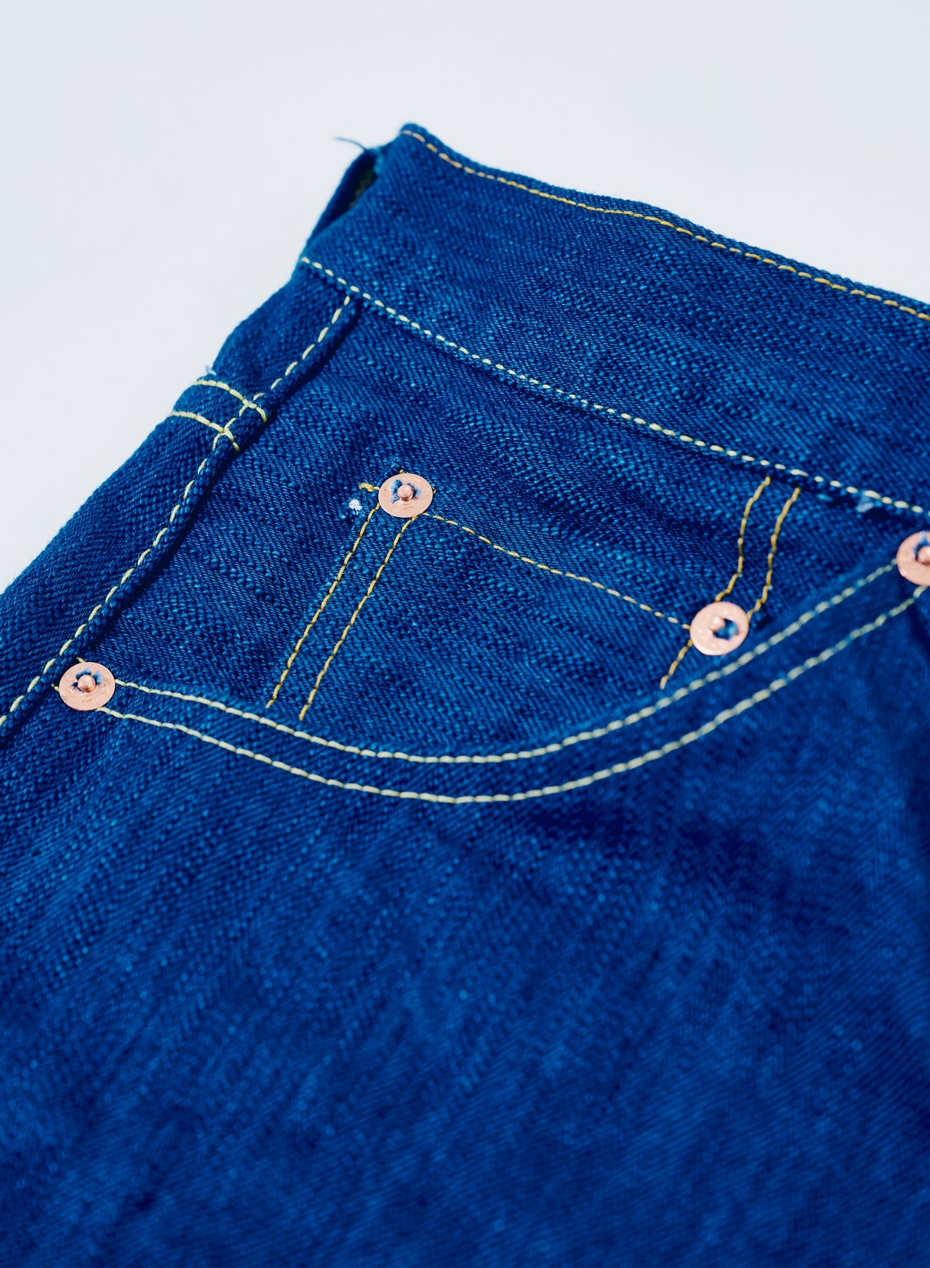 S6100XX15oz-SH Seigaiha Slim Straight Zipper model - INDIGO