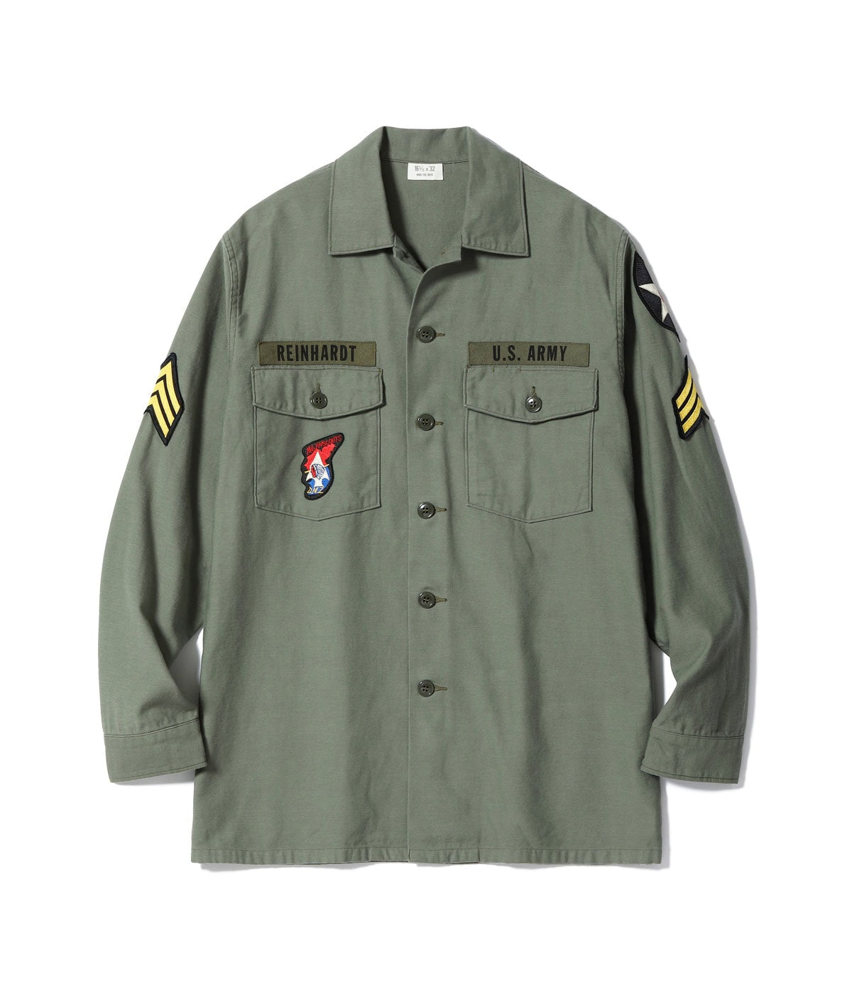 BR29586 SHIRT MAN'S COTTON SATEEN OLIVE GREEN SHADE107 “DEMILITARIZED ZONE” - DMZ