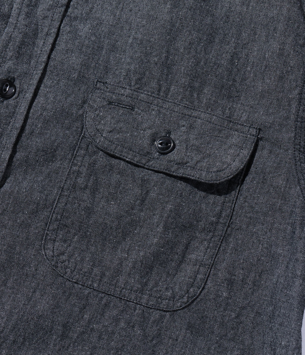 SC39307 BLACK CHAMBRAY WORK SHIRT (SHORT SLEEVE) - BLACK