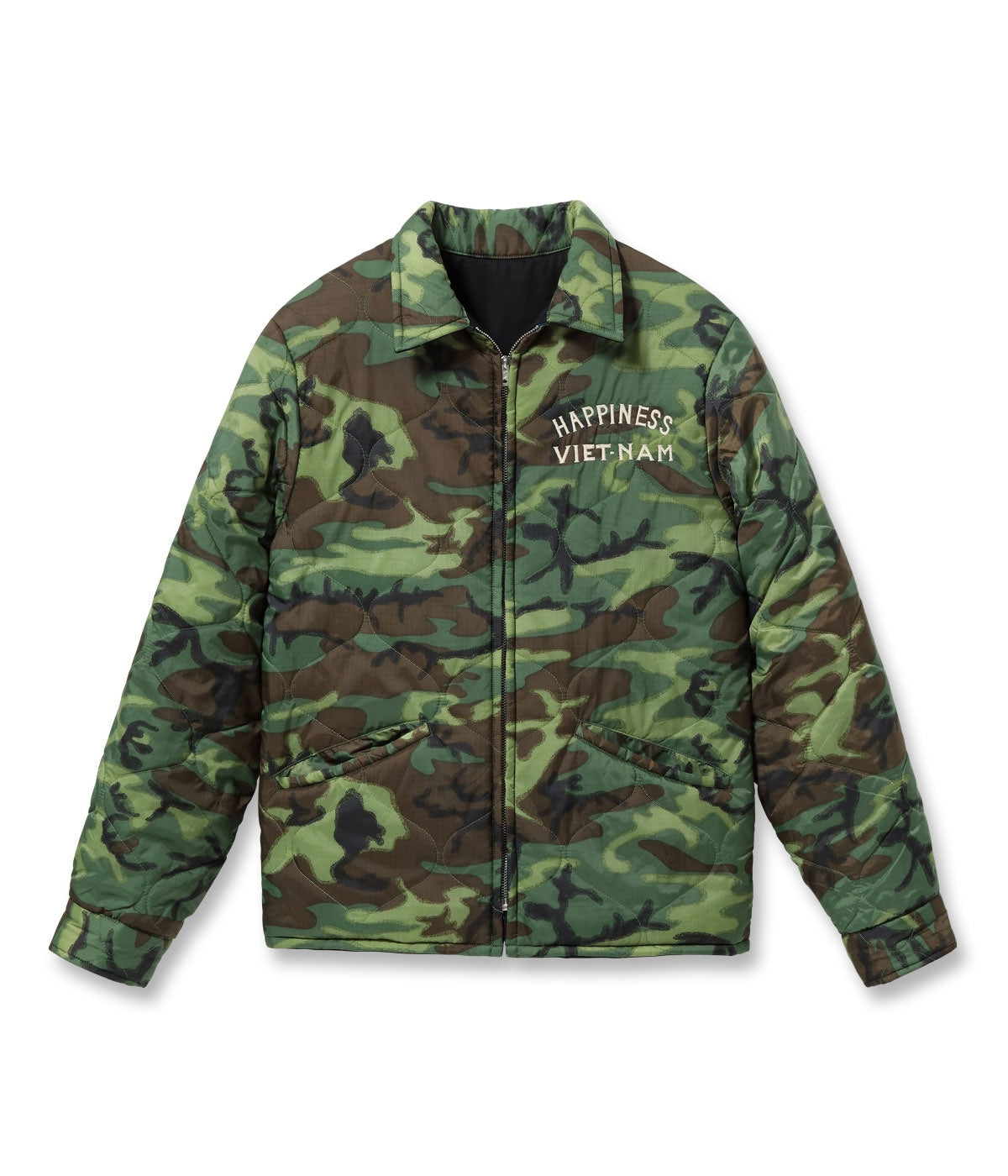 TT15548 Late 1960s Style Reversible Vietnam Jacket VIETNAM DRAGON × PARACHUTE - BLACK/CAMO GREEN