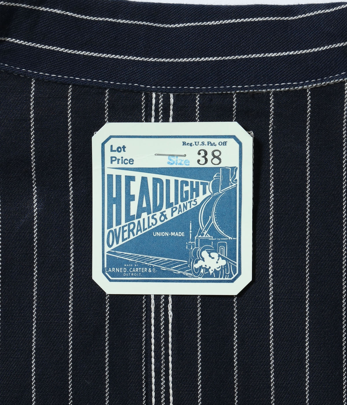 HD15647 HEADLIGHT 8oz. SPECIAL WOVEN STRIPE DENIM WORK COAT - INDIGO