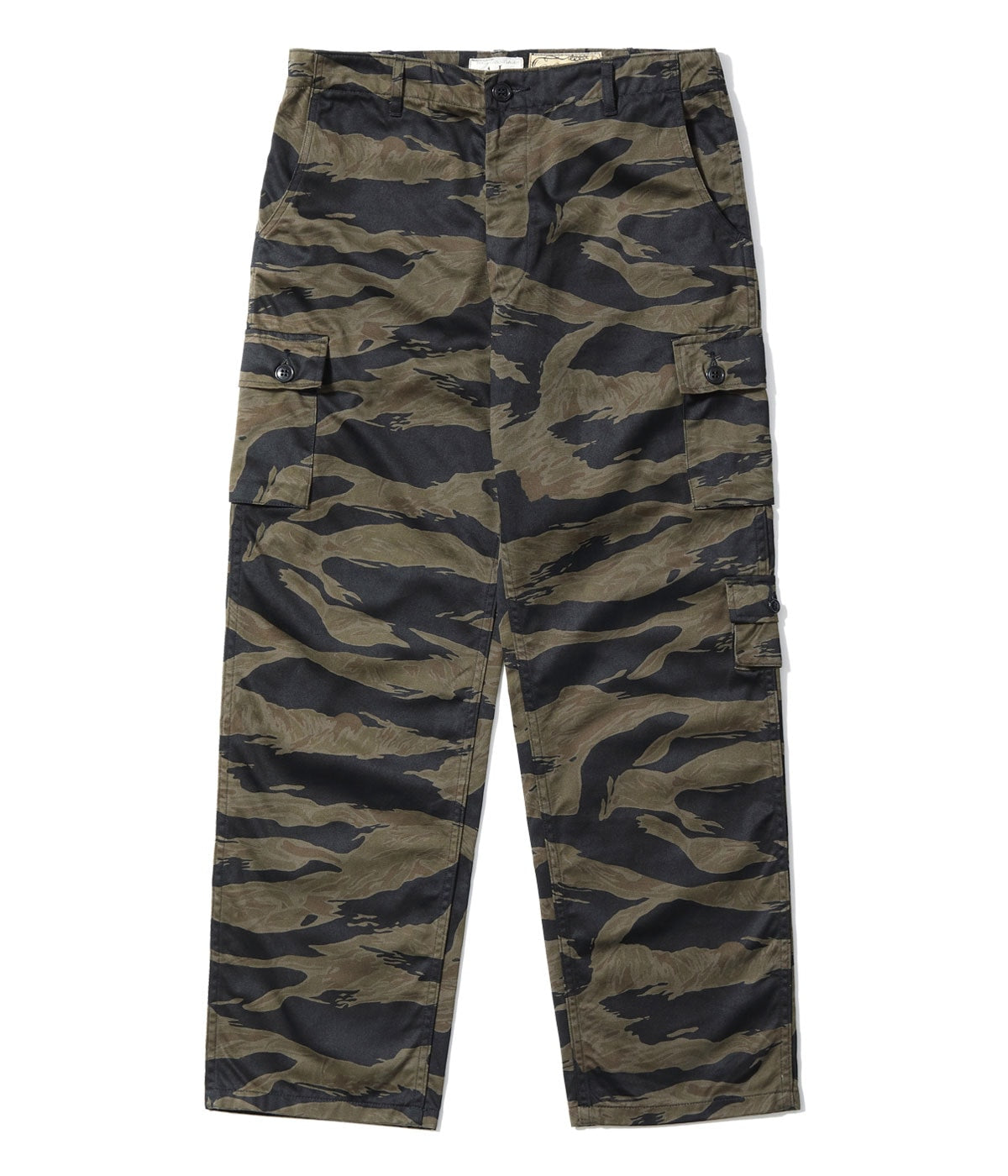 BR42594 WILLIAM GIBSON COLLECTION BLACK TIGER PATTERN TROUSERS OVER DYE - BLACK