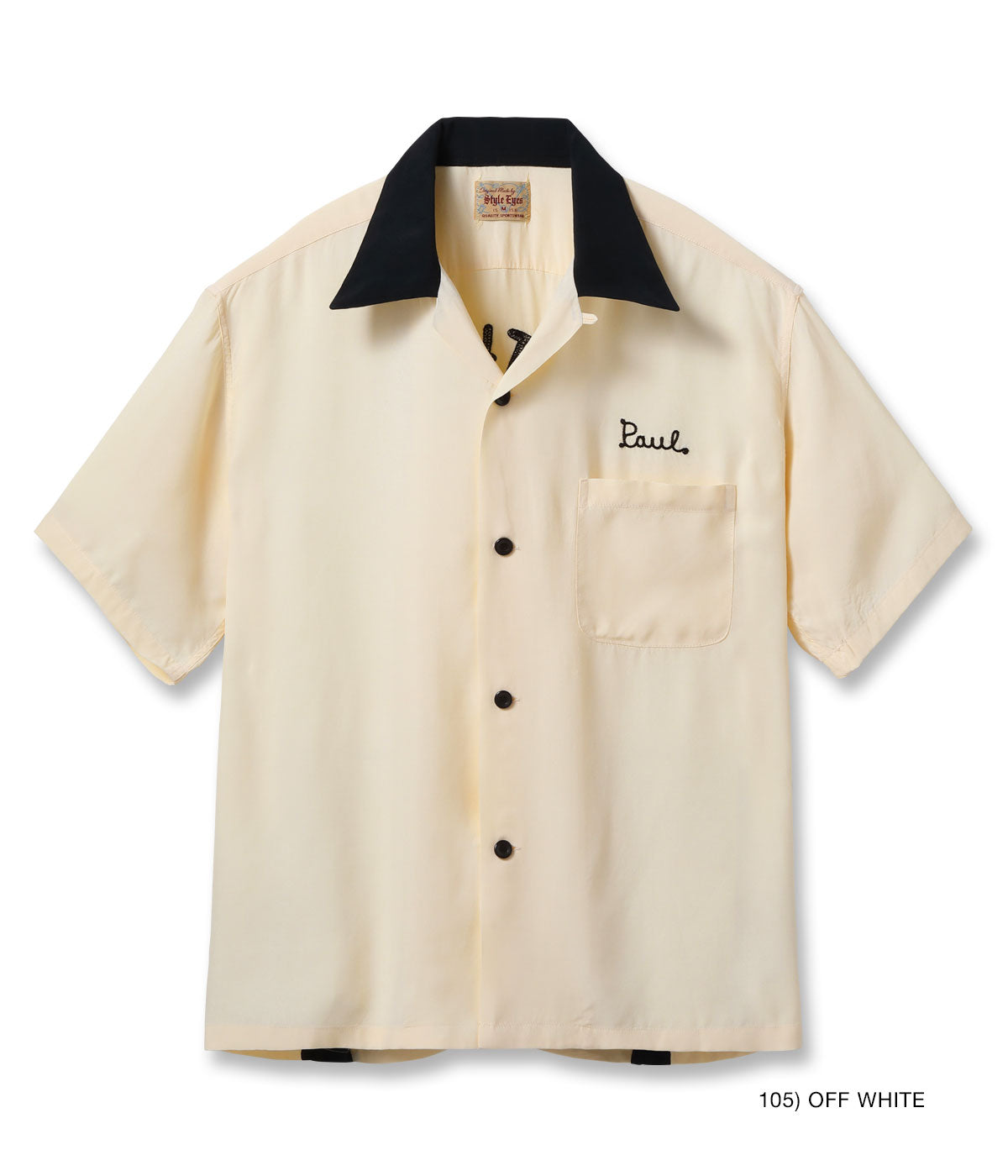 SE39662 RAYON BOWLING SHIRT SMITH & WALDMAN - OFF WHITE