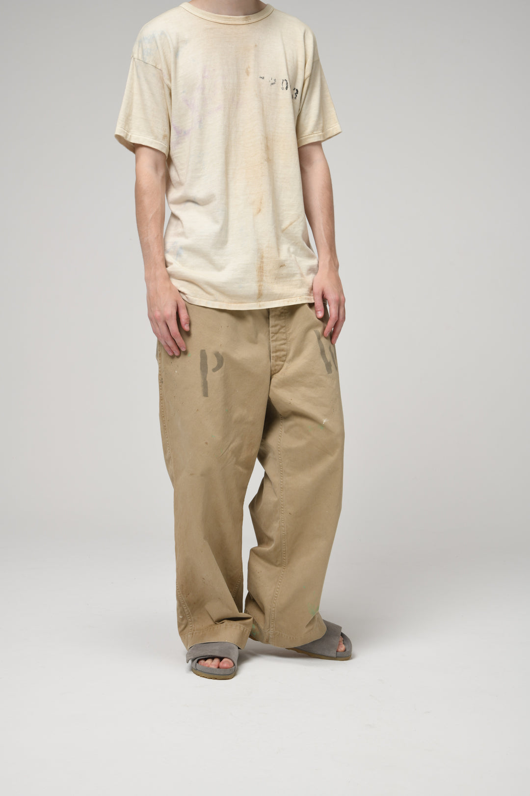 PW 41 KHAKI TROUSERS AGED - KHAKI