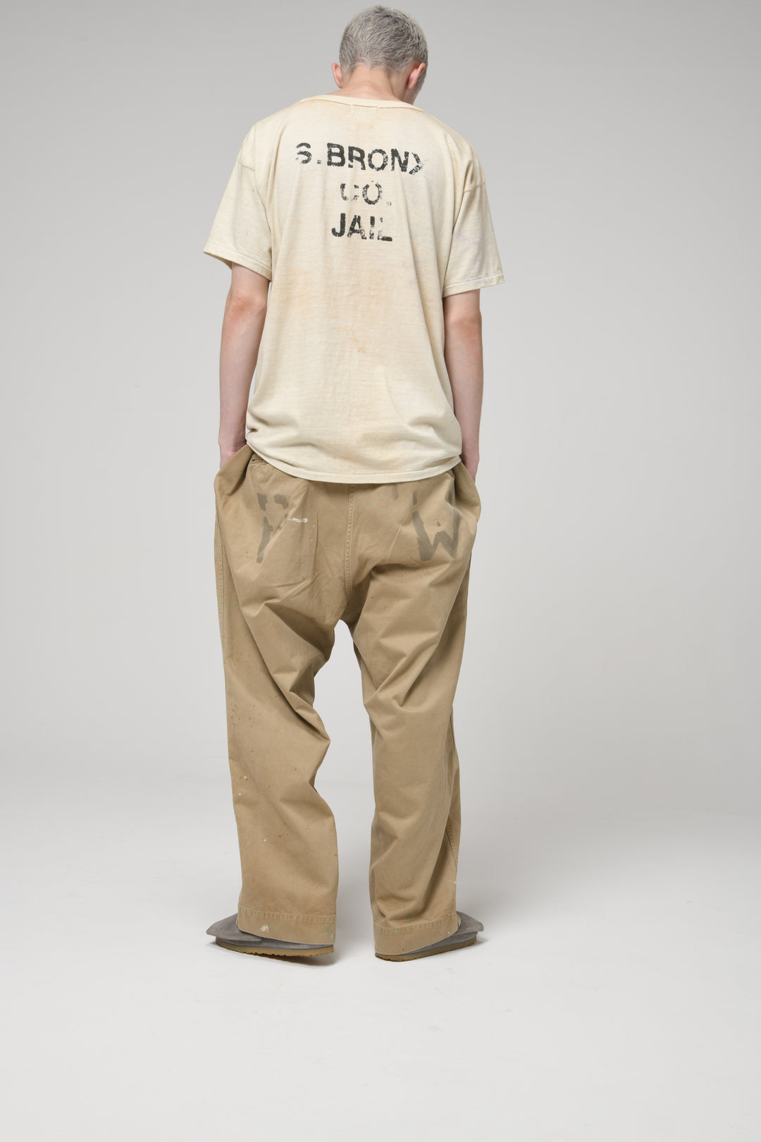 PW 41 KHAKI TROUSERS AGED - KHAKI