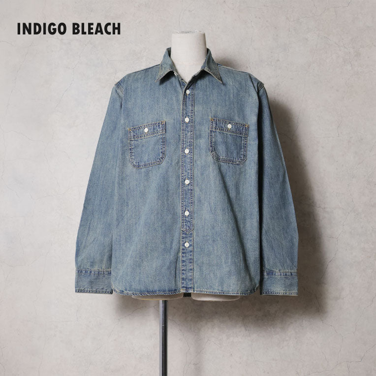 40511 USA COTTON DENIM WORK SHIRT - BLEACH