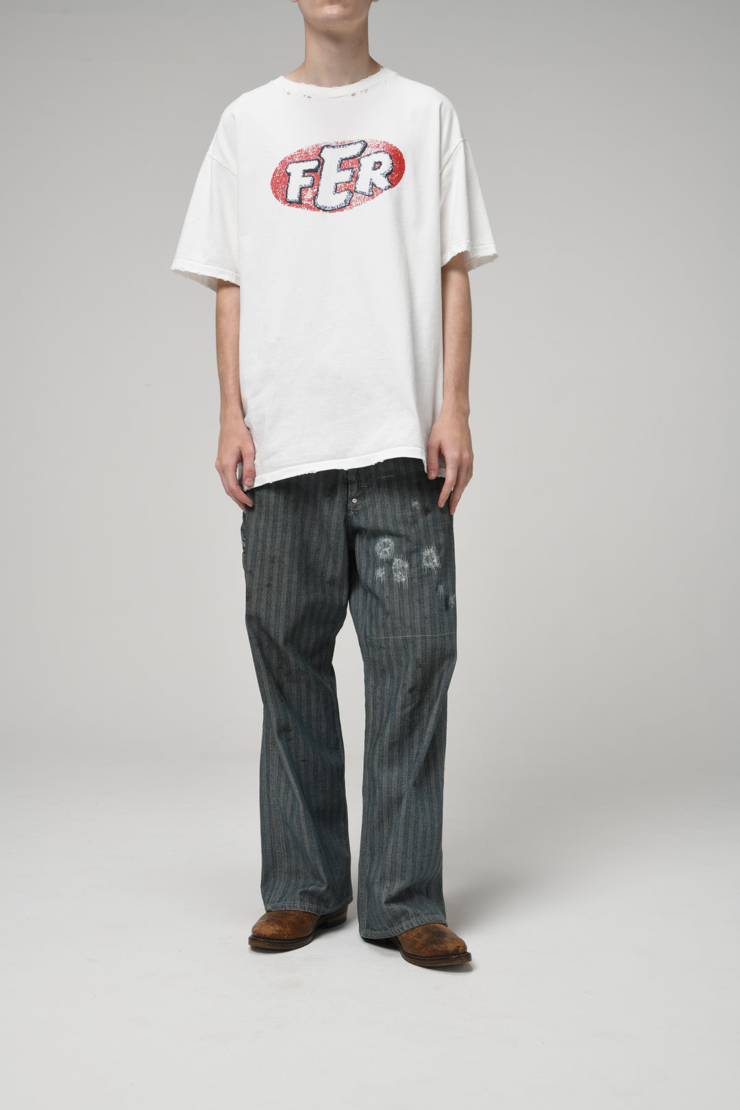 FER GRITGEAR PANTS AGED - INDIGO HERRINGBONE