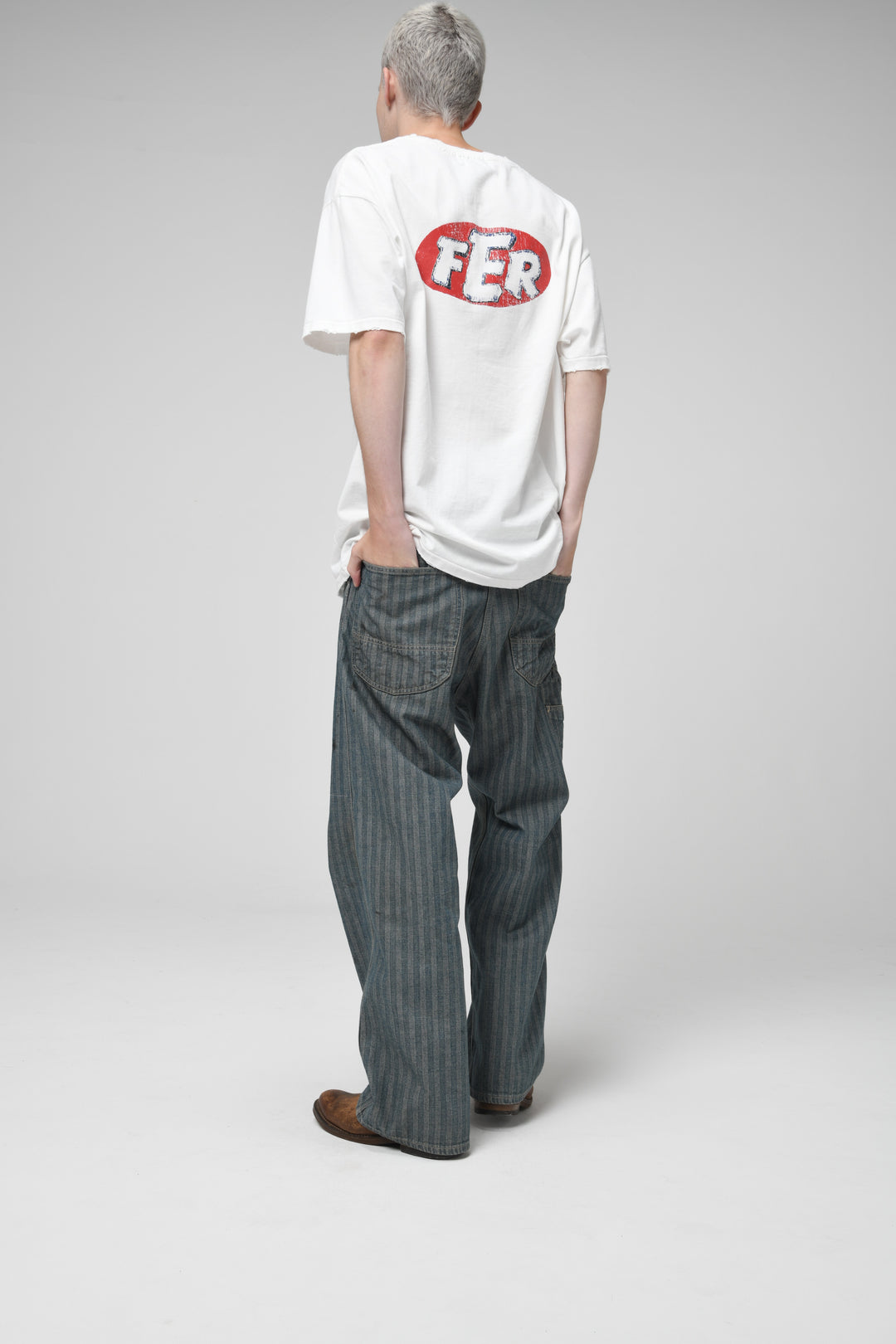 FER GRITGEAR PANTS AGED - INDIGO HERRINGBONE