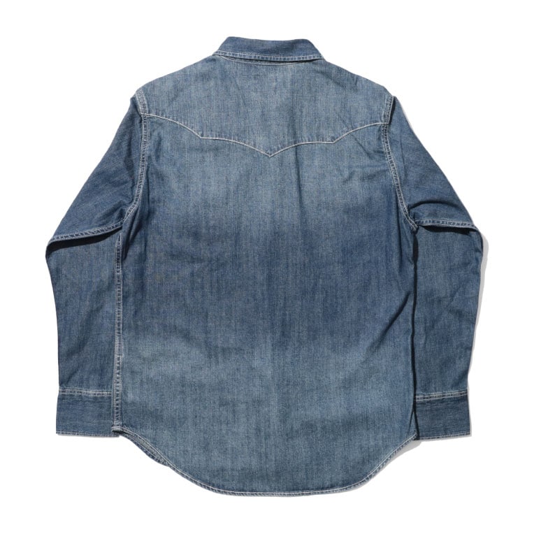 40695 USA COTTON DENIM WESTERN SHIRT - VINTAGE WASH