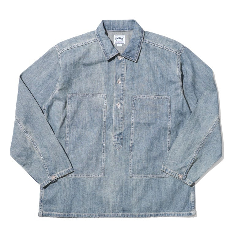 40696 USA COTTON DENIM PULLOVER SHIRT - BLEACH