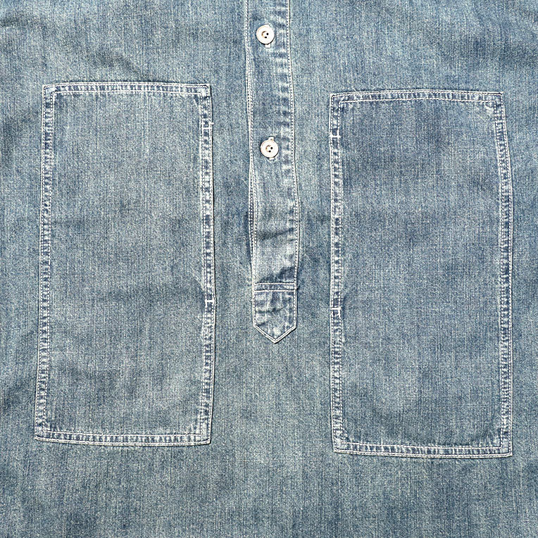 40696 USA COTTON DENIM PULLOVER SHIRT - BLEACH