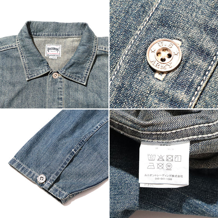 40696 USA COTTON DENIM PULLOVER SHIRT - VINTAGE WASH