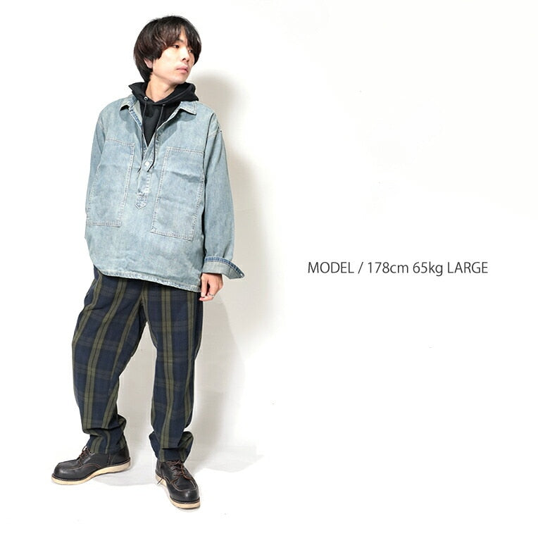 40696 USA COTTON DENIM PULLOVER SHIRT - BLEACH