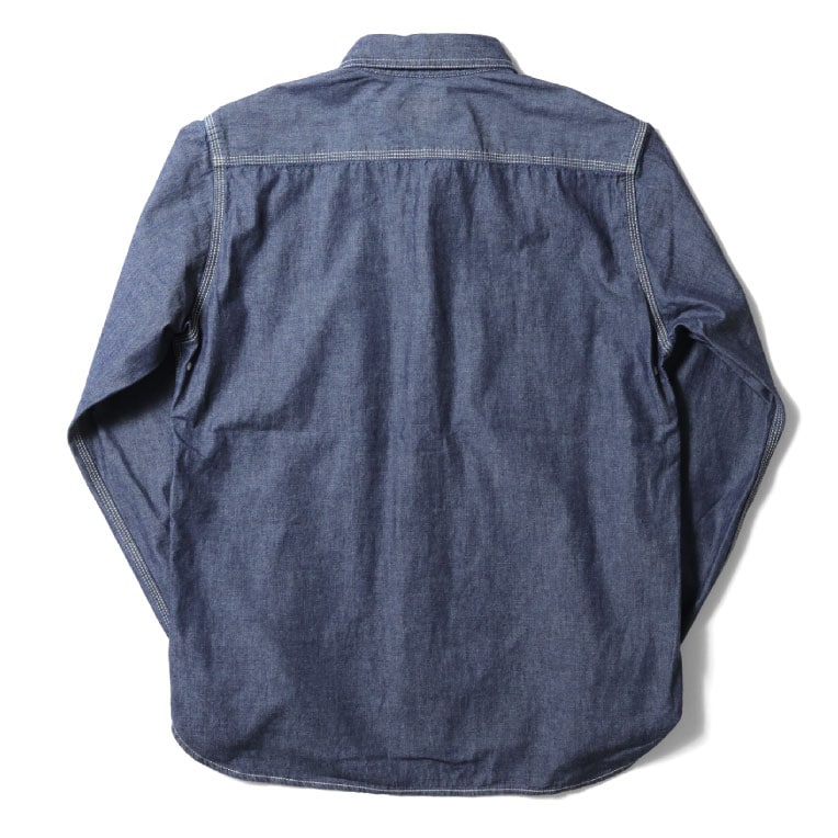 40697 USA COTTON CHAMBRAY WORK SHIRT - INDIGO ONE WASH