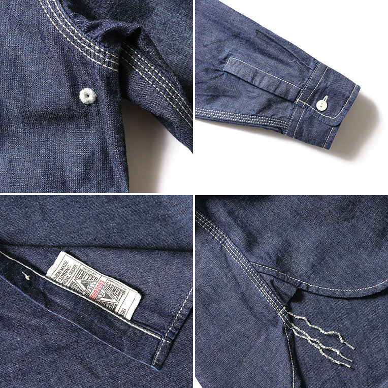 40697 USA COTTON CHAMBRAY WORK SHIRT - INDIGO ONE WASH