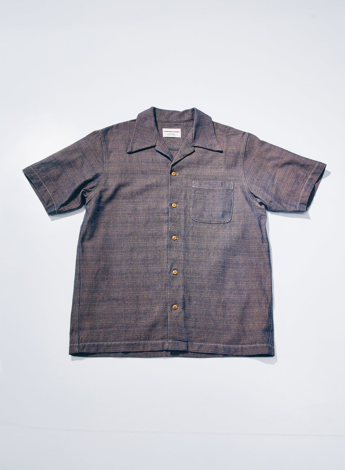 SOS26-KSK Kanoko Aimadara Open Collar Shirt - BROWN