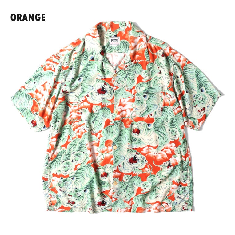 41022 ALOHA SHIRT 100 TIGER - ORANGE