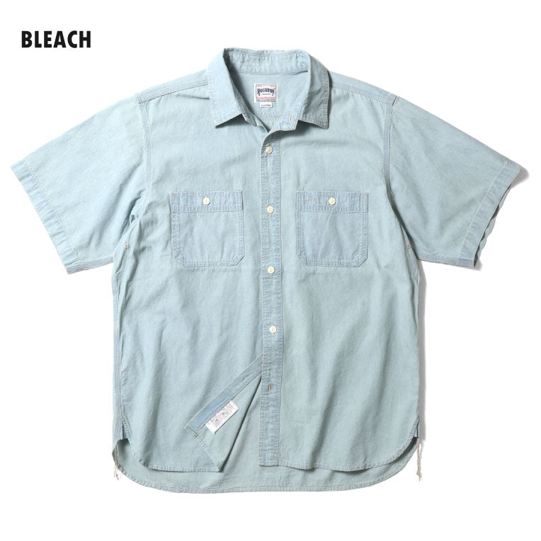 41084 USA COTTON CHAMBRAY S/S WORK SHIRT - BLEACH