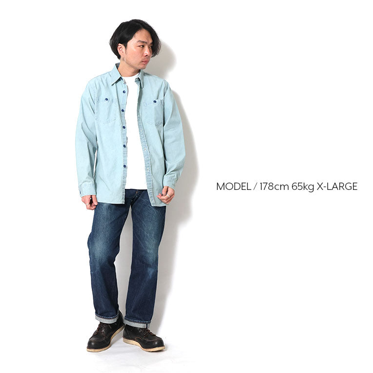 41092 USA COTTON CHAMBRAY SHIRT (USN) - BLEACH