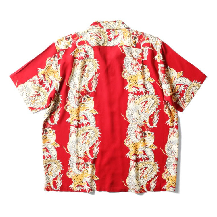 41196 ALOHA SHIRT (Dragon and Tiger) - RED