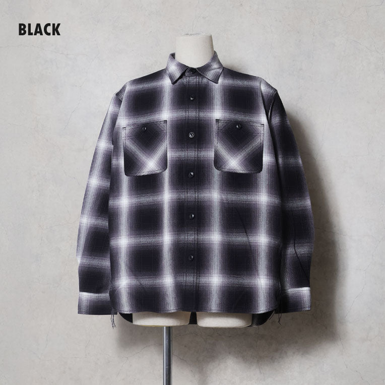 41252 OMBRE CHECK VIYELLA SHIRT - BLACK