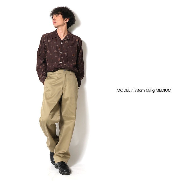 41262 PRINT CORDUROY SHIRT (KASURI) - BROWN