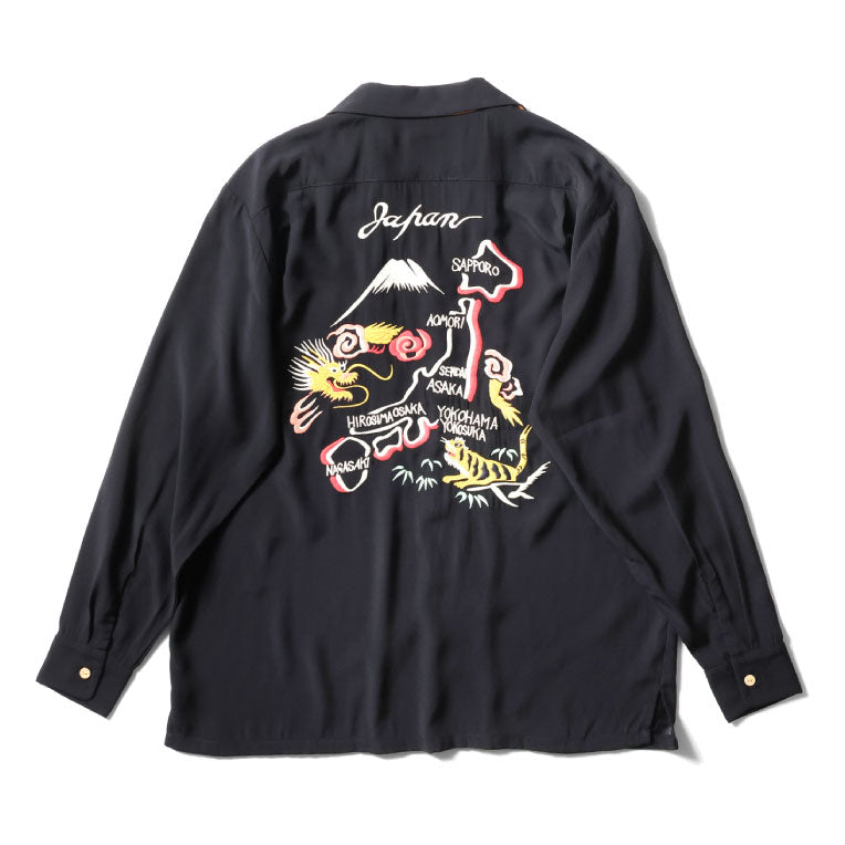 41275 SOUVENIR L/S SHIRT (MAP) - BLACK