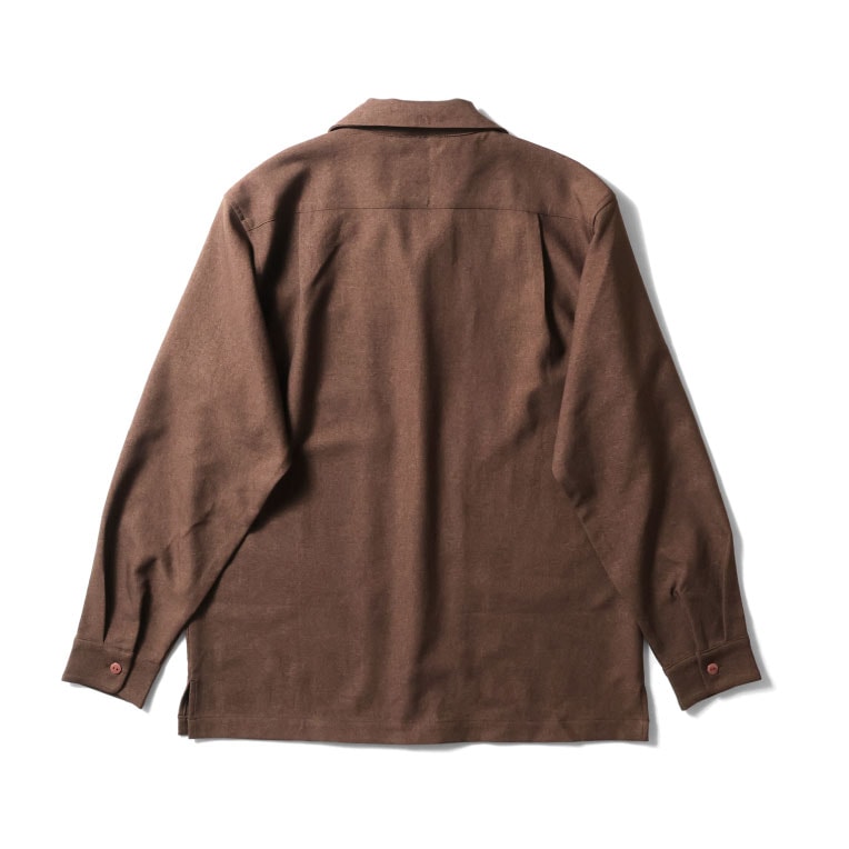41281 PEACH SKIN SHIRT JACKET - BROWN