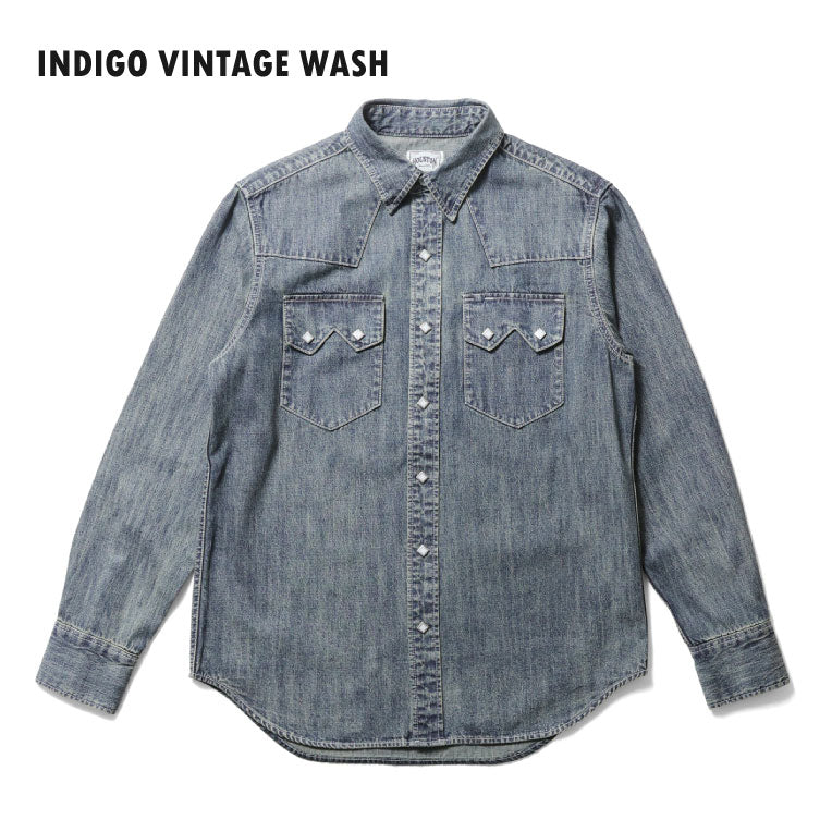41283 SLUB DENIM WESTERN SHIRT - INDIGO VINTAGE WASH