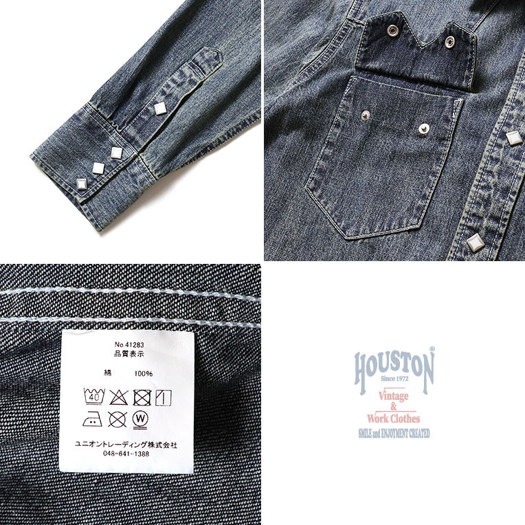 41283 SLUB DENIM WESTERN SHIRT - INDIGO VINTAGE WASH