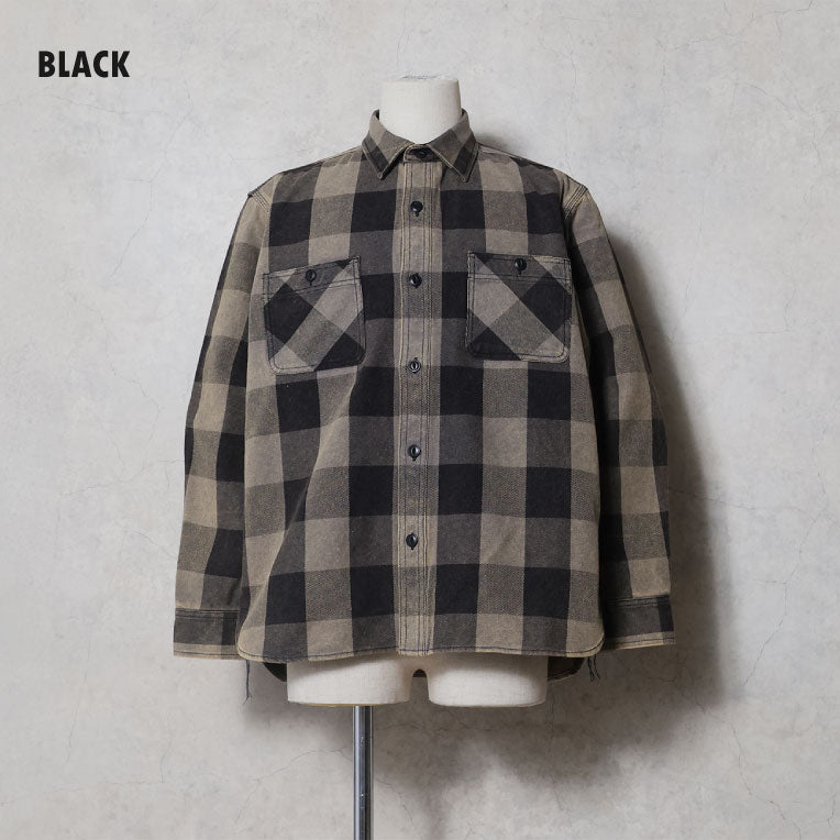 41362VW VINTAGE BLOCK CHECK VIYELLA SHIRT - BLACK