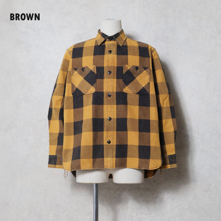 41362VW VINTAGE BLOCK CHECK VIYELLA SHIRT - BROWN