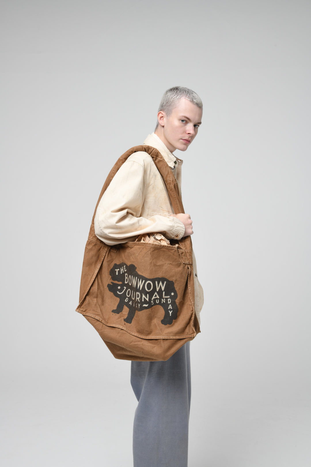 THE BOW WOW JOURNAL NEWSPAPER BAG AGED - BROWN
