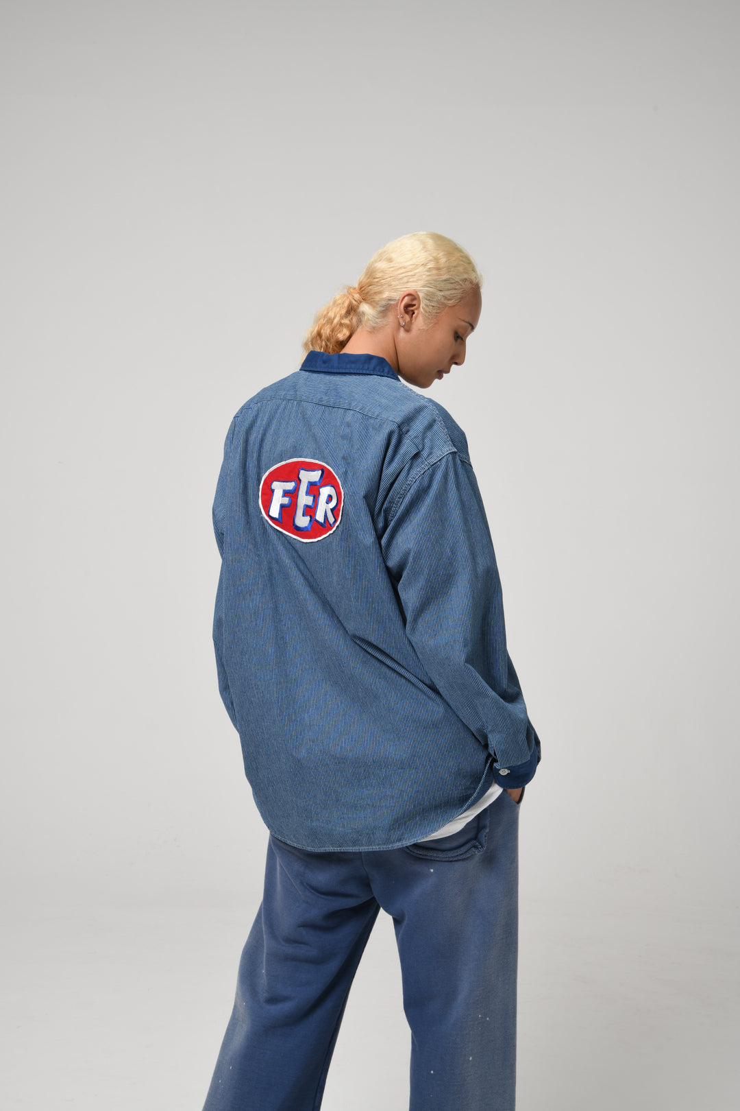 FER GRITGEAR SHIRT AGED - INDIGO STRIPE