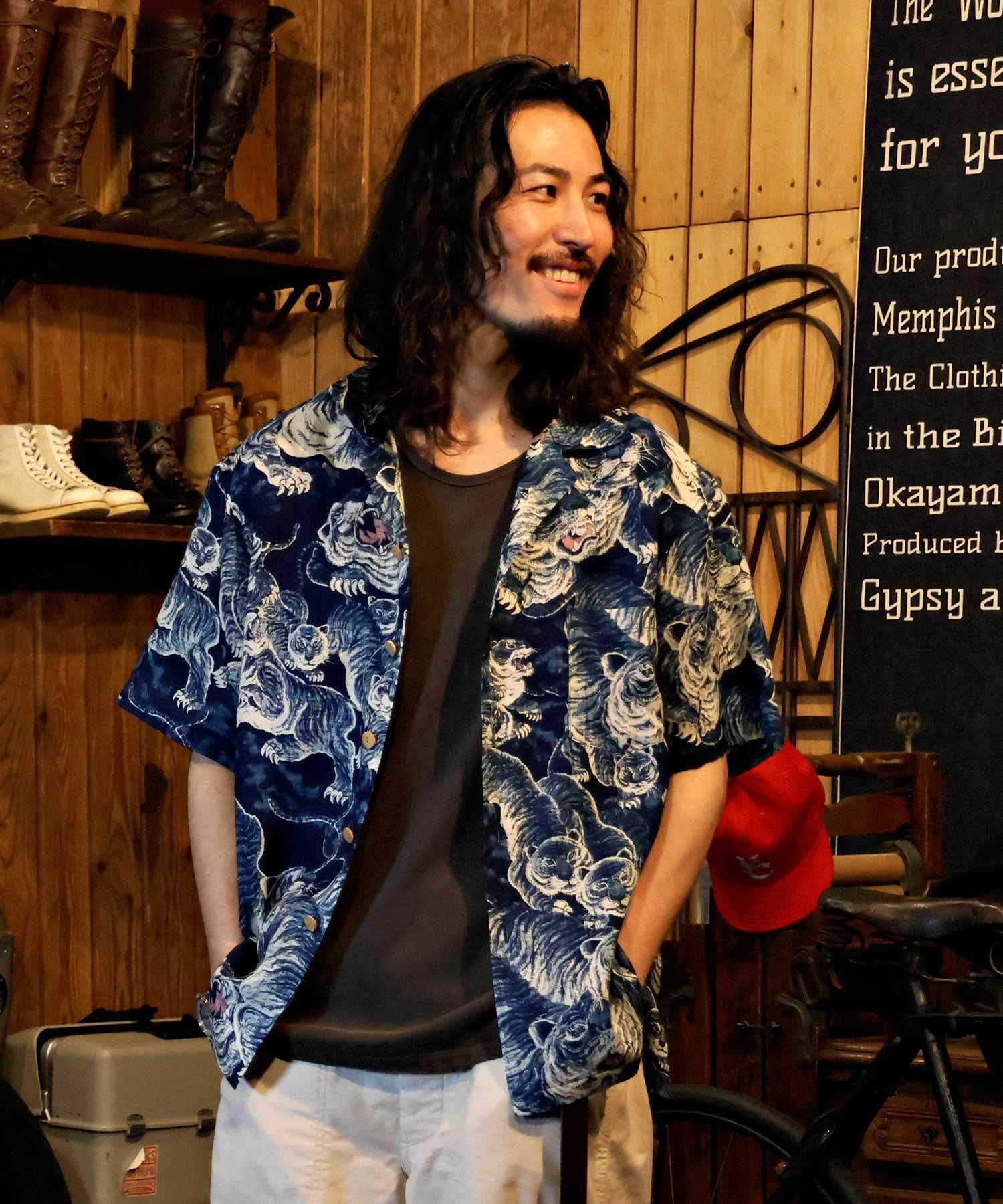 GS2449926 INDIGO HUNDLED TIGER SHIRTS - INDIGO
