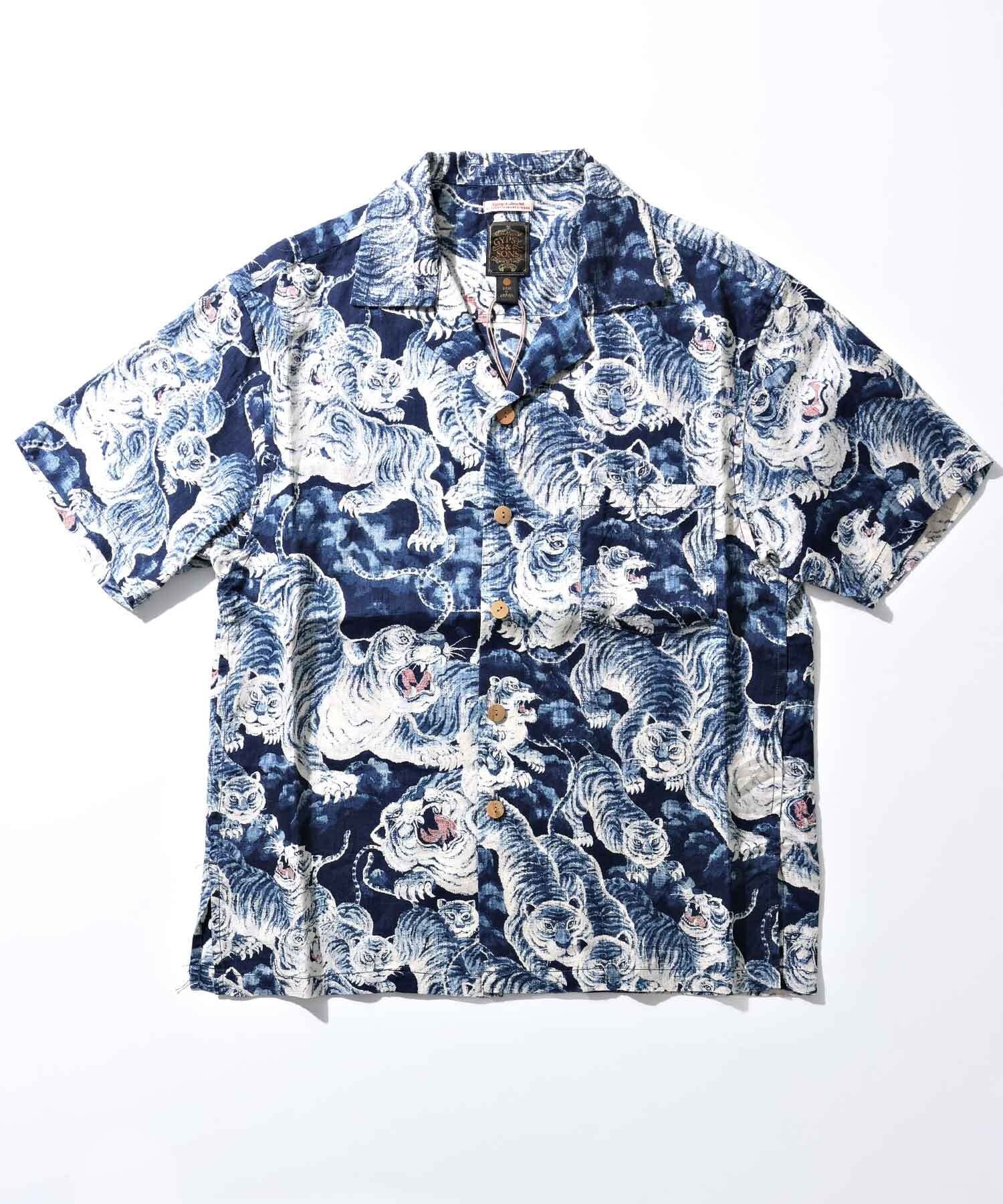 GS2449926 INDIGO HUNDLED TIGER SHIRTS - INDIGO