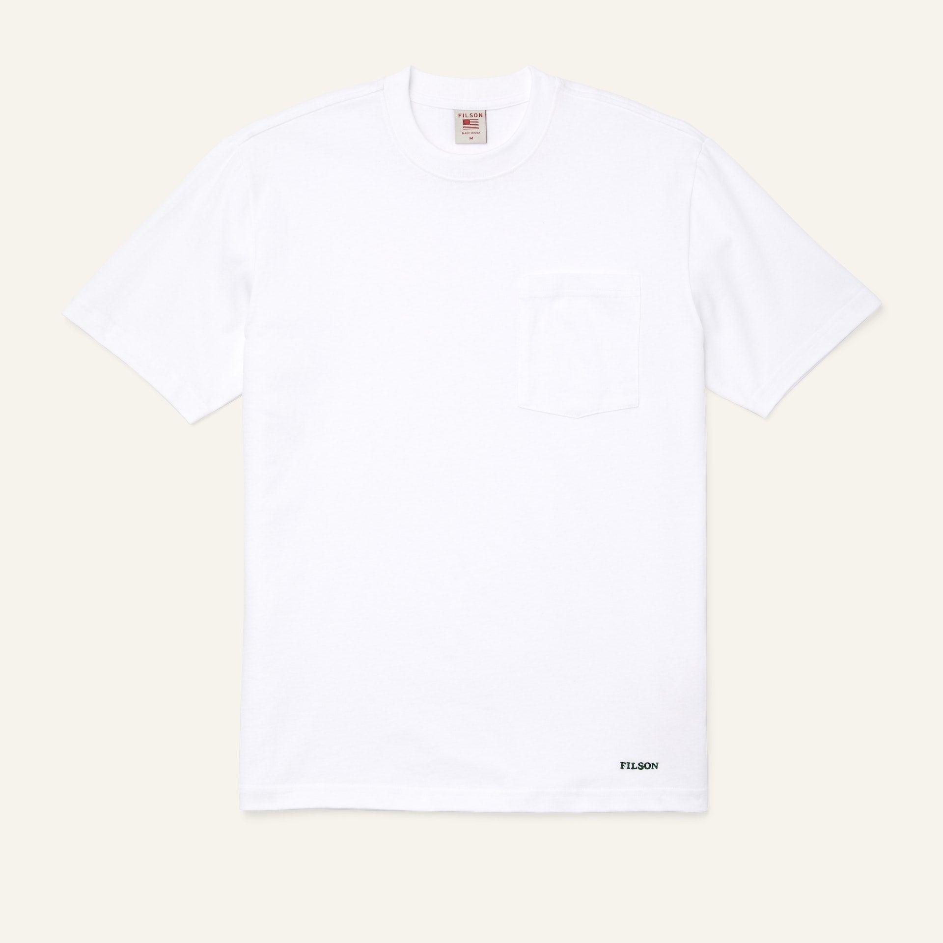 PIONEER SOLID ONE POCKET TEE S/S - BRIGHT WHITE